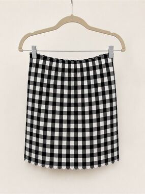 J. Crew Black and White Gingham Mini Skirt